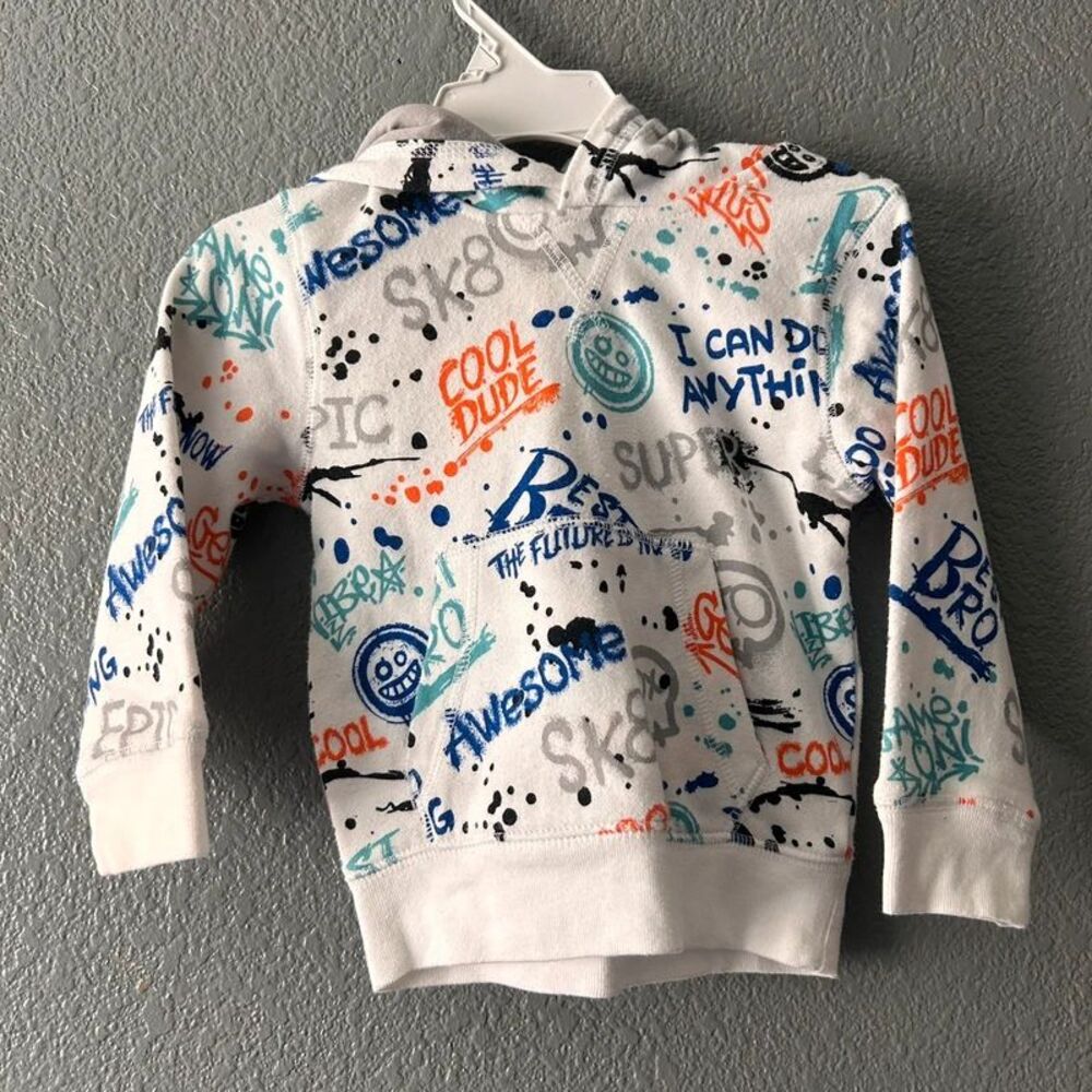 Garanimals Baby Boys White Graffiti Print Pullover Hoodie Size 18M